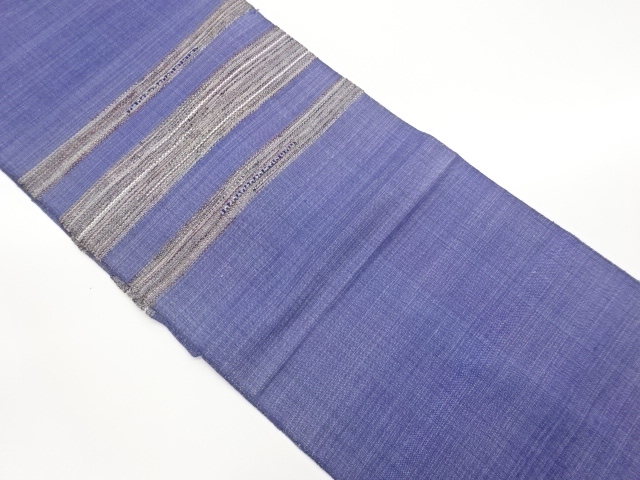 紐通し横段に縞模様織出し名古屋帯